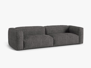 Canapea modulara gri antracit din textil pentru 4 persoane Martina Boucle Micadoni