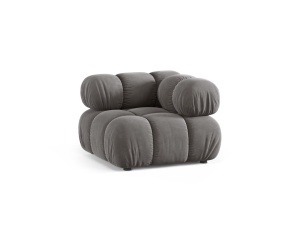 Canapea modulara gri deschis din catifea pentru 1 persoana Bellis Bluvel Corner Micadoni