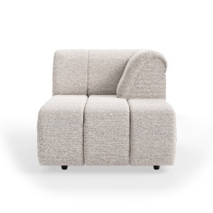 Canapea modulara gri deschis din textil 98 cm Wave Sneak Right Divan HKliving