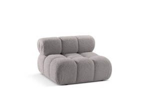 Canapea modulara gri deschis din textil pentru 1 persoana Bellis Boucle Middle Micadoni