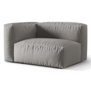 Canapea modulara gri deschis din textil pentru 1 persoana Martina Boston Left Micadoni