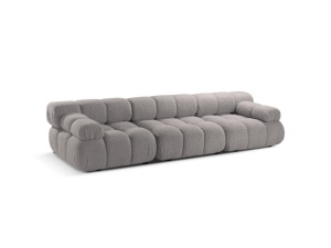 Canapea modulara gri deschis din textil pentru 3 persoane Bellis Boucle Micadoni