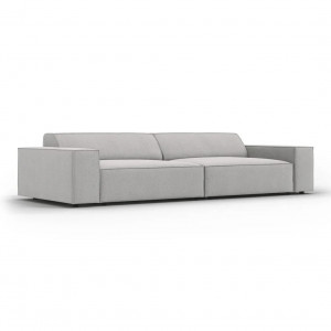 Canapea modulara gri deschis din textil pentru 3 persoane Jodie Megan Micadoni