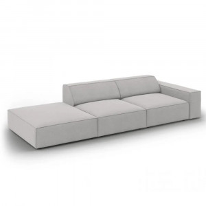 Canapea modulara gri deschis din textil pentru 3 persoane Jodie Right Micadoni