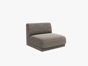 Canapea modulara gri din textil pentru 1 persoana Miley Chenille Middle Micadoni