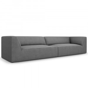 Canapea modulara gri din textil pentru 4 persoane Ruby Micadoni