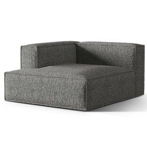 Canapea modulara gri grafit din textil pentru 1 persoana Nuria Left Boucle Micadoni