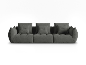 Canapea modulara gri inchis din textil pentru 4 persoane Bloom Wind Micadoni