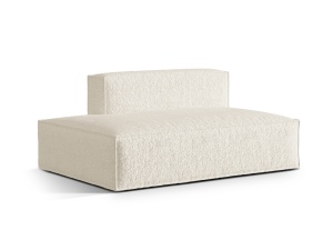 Canapea modulara ivorie din textil pentru 3 persoane Nuria Left Boucle Micadoni