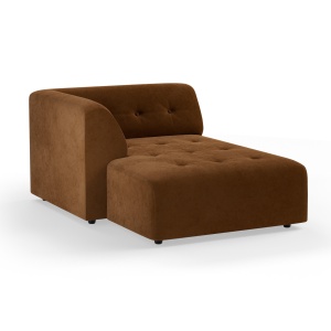 Canapea modulara maro caramel din catifea 160 cm Vint Left Divan HKliving