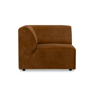 Canapea modulara maro caramel din catifea 94 cm Jax Left End HKliving