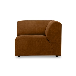 Canapea modulara maro caramel din catifea 94 cm Jax Right HKliving