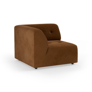 Canapea modulara maro caramel din catifea 94 cm Vint Left HKliving