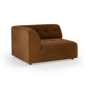 Canapea modulara maro caramel din catifea pentru 1.5 persoane Vint Left HKliving
