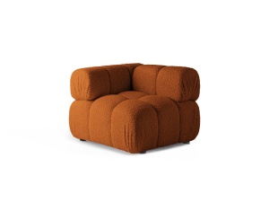 Canapea modulara maro caramiziu din textil pentru 1 persoana Bellis Boucle Corner Micadoni