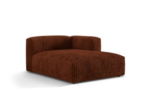 Canapea modulara maro caramiziu din textil pentru 1 persoana Martina Corduroy Right Micadoni