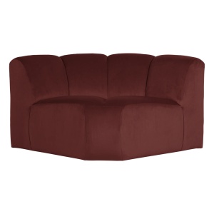 Canapea modulara maro castan din catifea 110 cm Mojo Corner Woood