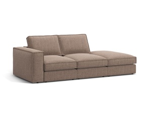 Canapea modulara maro deschis din textil pentru 3 persoane Pola Right Micadoni