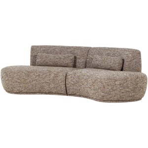 Canapea modulara maro deschis din textil pentru 4 persoane Betavier Woood