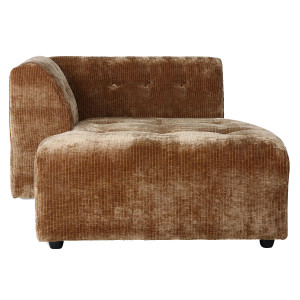 Canapea modulara maro din textil 160 cm Vint Left Corduroy HKliving