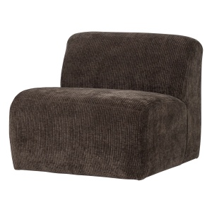 Canapea modulara maro inchis din textil pentru 1 persoana Mojo Rib Middle Woood