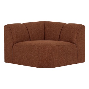Canapea modulara maro ruginiu din textil 105 cm Mojo Boucle Corner Woood