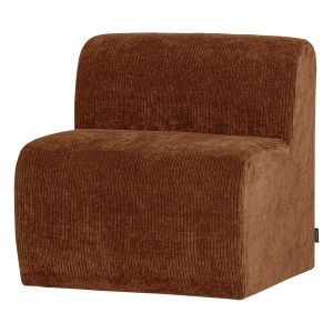 Canapea modulara maro ruginiu din textil 84 cm Mojo Center Rib Woood