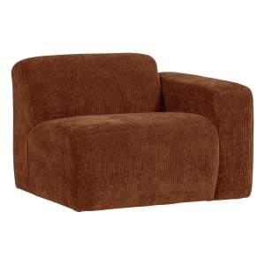 Canapea modulara maro ruginiu din textil pentru 1 persoana Mojo 105 Rib Right Woood