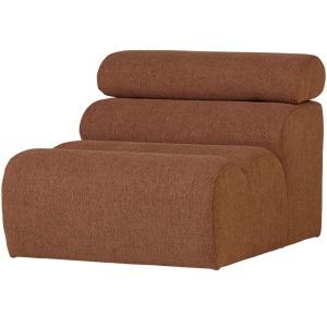 Canapea modulara maro teracota din textil 113 cm Novi Middle Boucle Woood