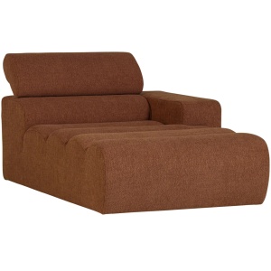 Canapea modulara maro teracota din textil 173 cm Novi Boucle Right Woood