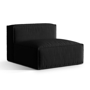 Canapea modulara neagra din catifea pentru 1 persoana Nuria Parisian Micadoni