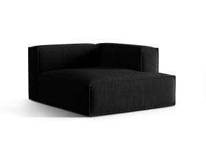 Canapea modulara neagra din catifea pentru 1 persoana Nuria Right Paris Micadoni