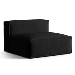 Canapea modulara neagra din catifea pentru 2 persoane Nuria Parisian Micadoni