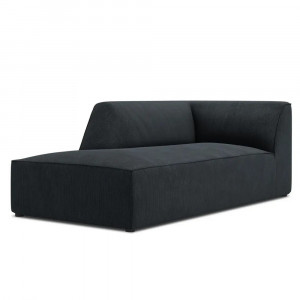 Canapea modulara neagra din textil pentru 2 persoane Ruby Corduroy Left Micadoni