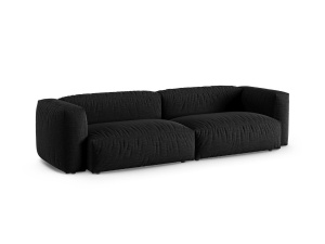 Canapea modulara neagra din textil pentru 4 persoane Martina XL Micadoni