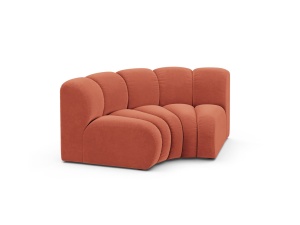 Canapea modulara rosu coral din catifea pentru 1 persoana Lupine Venus Corner Micadoni