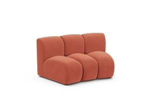 Canapea modulara rosu coral din catifea pentru 1 persoana Lupine Venus Circular Micadoni