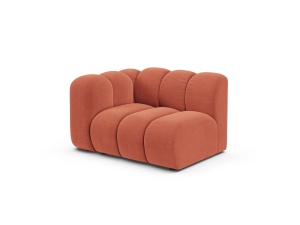 Canapea modulara rosu coral din catifea pentru 1 persoana Lupine Venus Left Micadoni