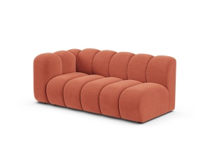 Canapea modulara rosu coral din catifea pentru 3 persoane Lupine Venus Left Micadoni