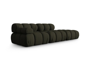 Canapea modulara verde amazon din textil pentru 4 persoane Bellis Left 3D Micadoni