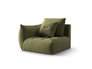 Canapea modulara verde deschis din catifea pentru 1 persoana Bloom Left Micadoni