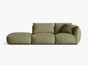 Canapea modulara verde deschis din textil pentru 3 persoane Chris Right Micadoni