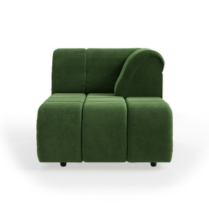 Canapea modulara verde din catifea 98 cm Wave Right Divan HKliving