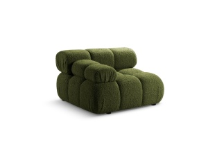 Canapea modulara verde din textil pentru 1 persoana Bellis Boucle Left Micadoni
