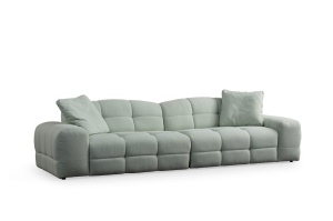 Canapea modulara verde palid din textil 310 cm Pescara Lounge The Home Collection