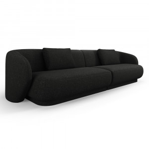 Canapea neagra din textil pentru 4 persoane Camden Micadoni