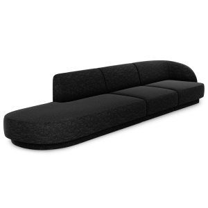 Canapea neagra din textil pentru 4 persoane Miley Right Micadoni