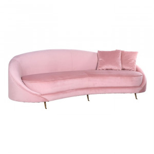 Canapea roz din catifea si inox 240 cm Bourbon Richmond Interiors