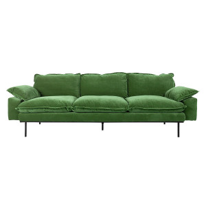 Canapea verde din catifea pentru 4 persoane Retro Royal HKliving