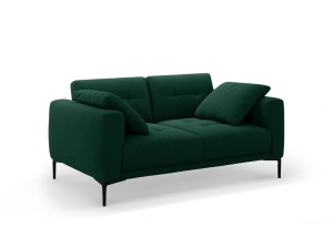 Canapea verde inchis din catifea pentru 2 persoane Bemy Velvet Micadoni
